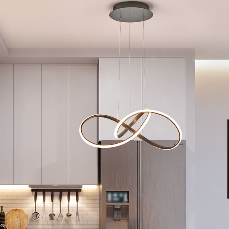 1-Light Metal Linear Chandelier Modern Hanging Pendant Light Fixture