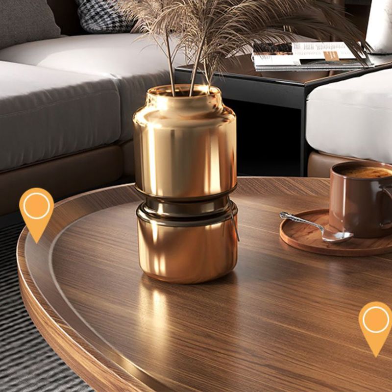 14.9/18.8" H 4-Leg Base Wooden Solid Color Round Coffee Table For Apartment