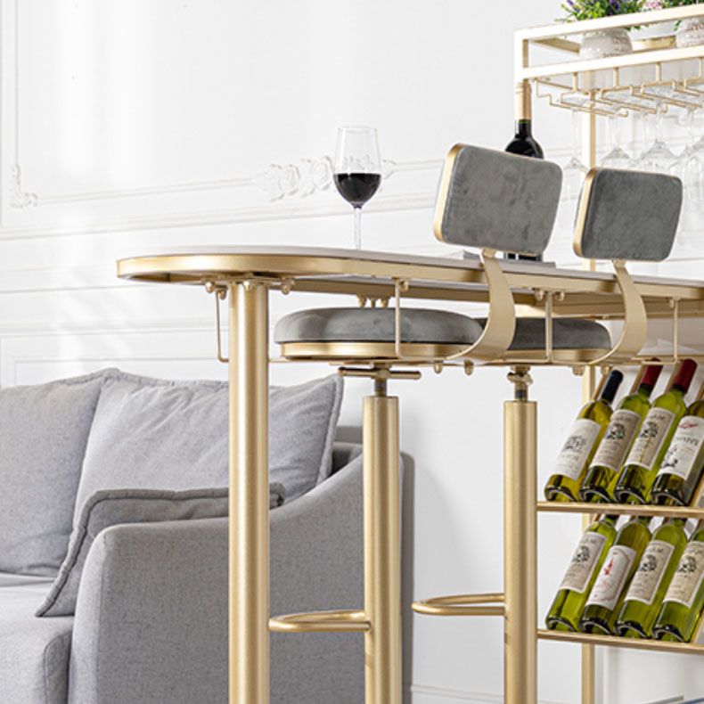 Modern Pub Table with Storage Base Specialty Stone Top Bar Table