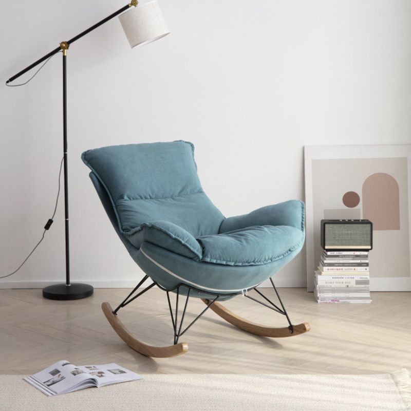 Solid Wood Rocking Chair Modern Rocker Chair with Removable Cushions