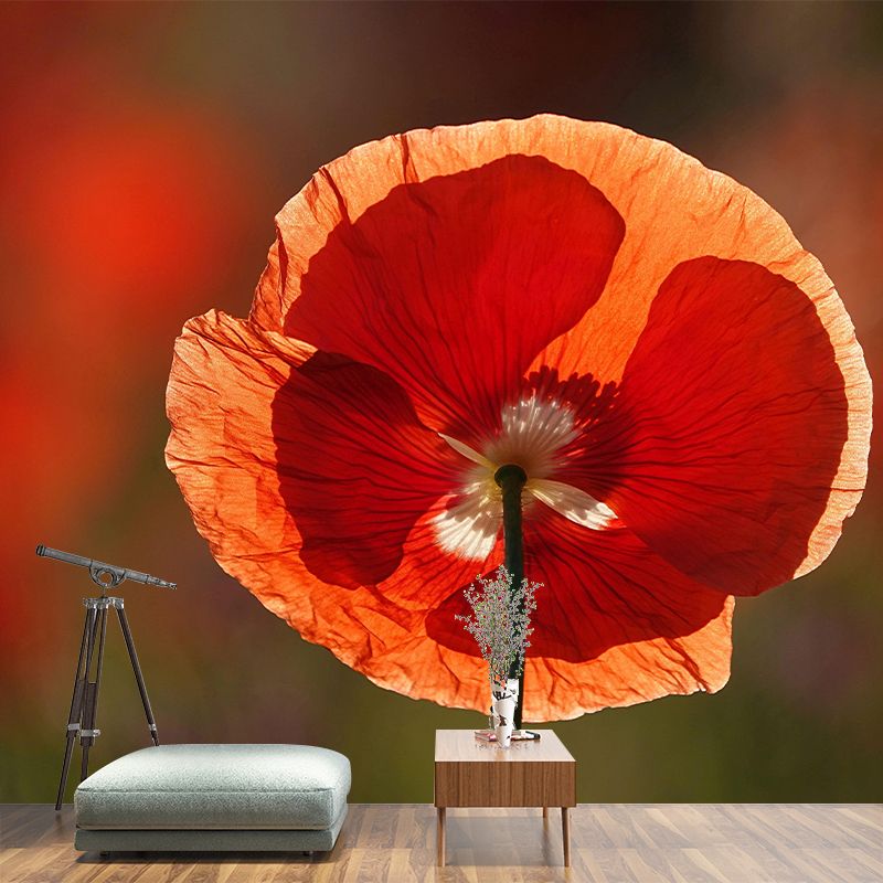 Beautiful Flower Mural Wallpaper Mildew Resistant for Living Room Decor