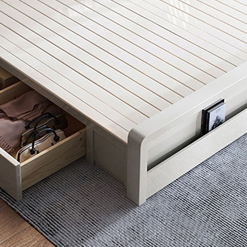 Modern Wood Bed Bookcase Included Bed Frame with Headboard for Bedroom