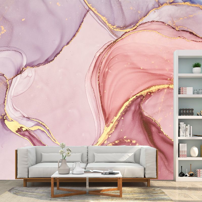 Pink Abstract Drawing Wallpaper Murals Stain Resistant Modern Art Bedroom Wall Covering