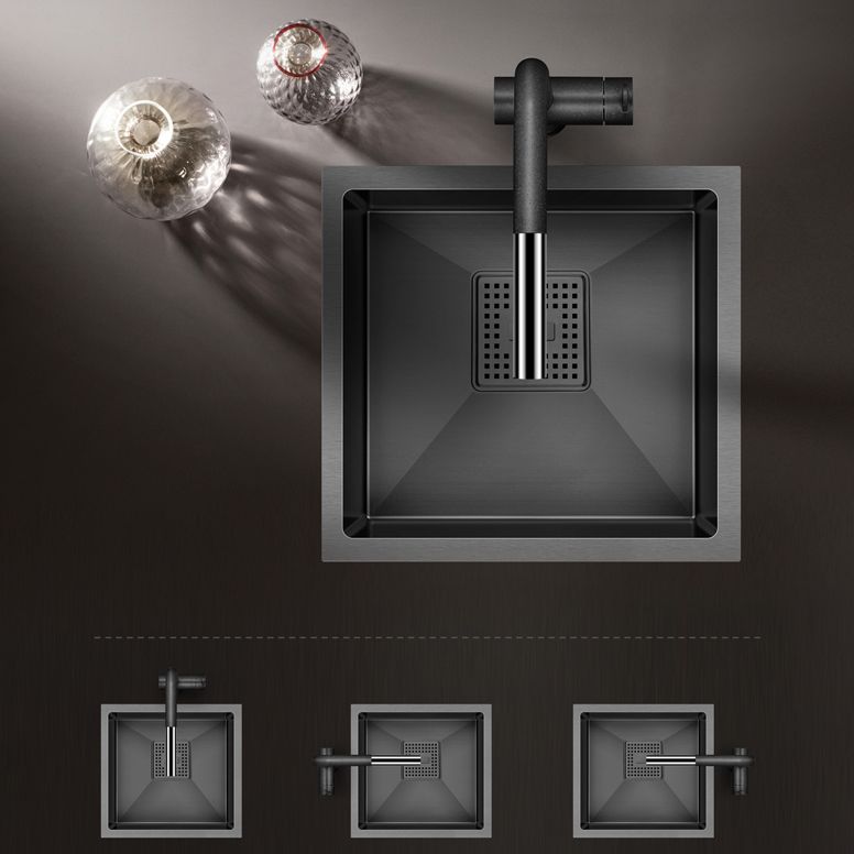 Contemporary Style Kitchen Sink Stainless Steel Overflow Hole Design Kitchen Sink