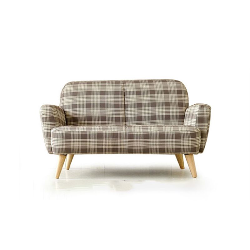 Contemporary Fabric Settee Stain Resistant Tight Seat Sofa for Living Room