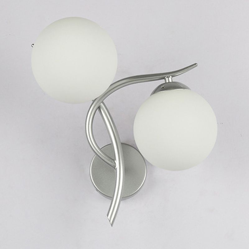 Modern Round Wall Mount Lighting Milky Glass Wall Mounted Lighting for Bedroom