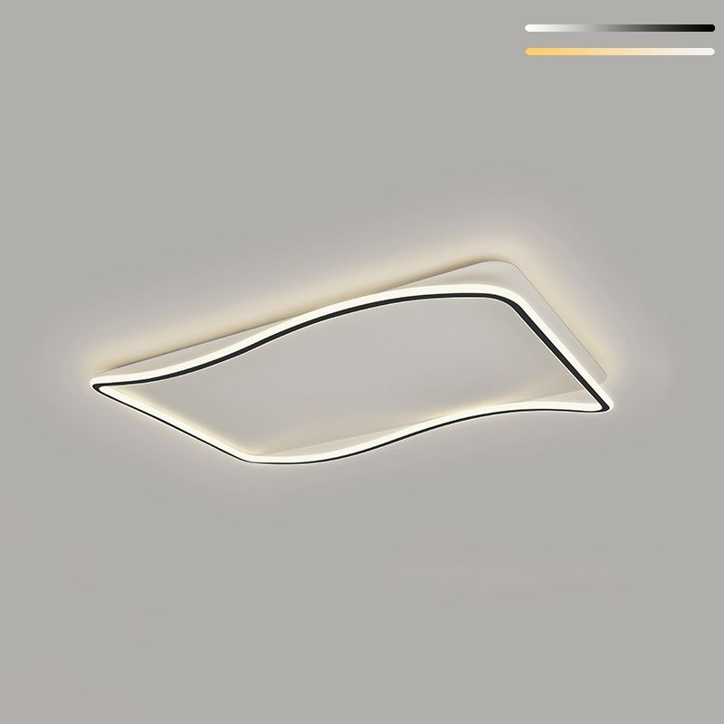 Flush géométrique moderne Mount Light Acrylic Flush Mount Ceiling Light in Black and White Finish