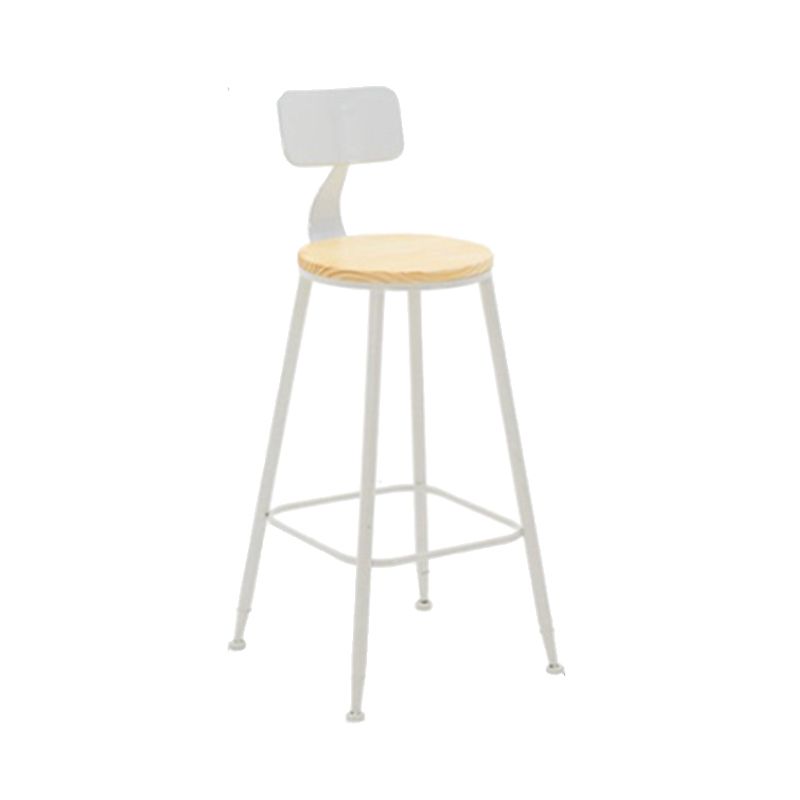 Contemporary Style Counter Stool Bar-height Bar Stool with Metal Base