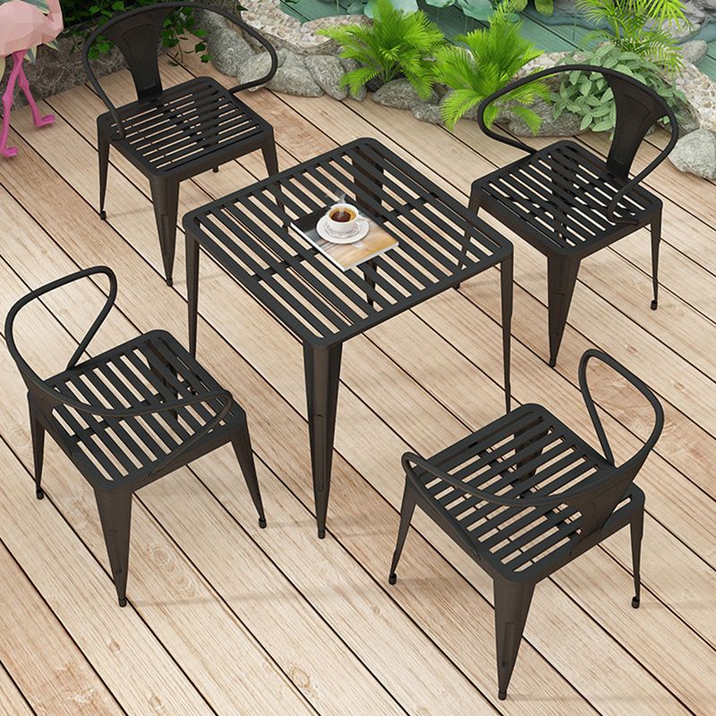 Modern Style Metal Dining Set 1/2/5/7 Pieces Dining Table Set for Outdoor