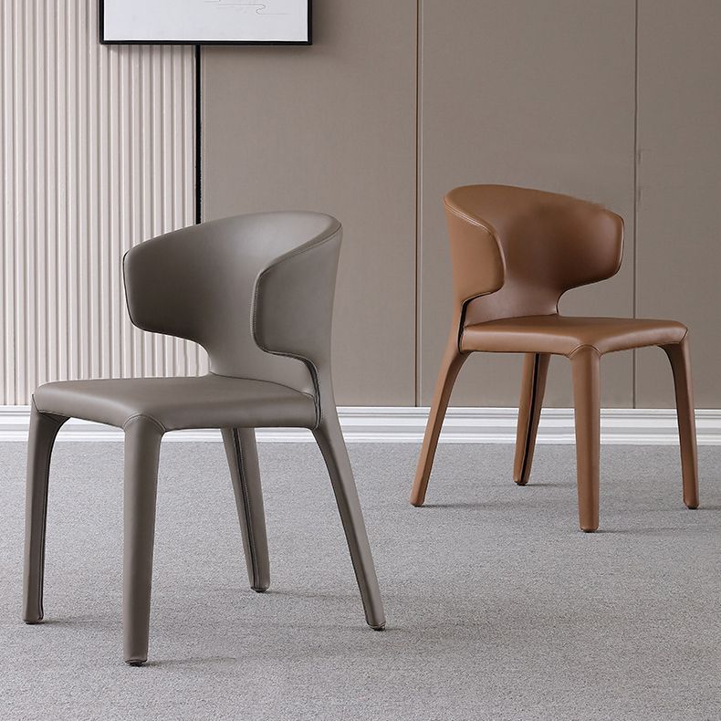 Designer Style Home Wingback Chair Leather Matte Finish Dining Chair