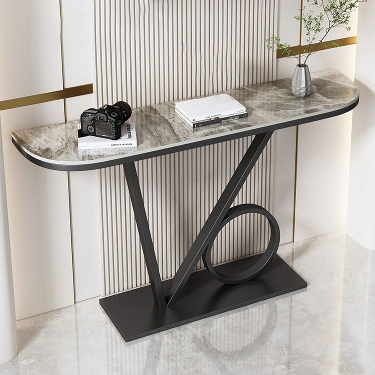 Glam Console Accent Table Antique Finish Half Moon Console Sofa Table