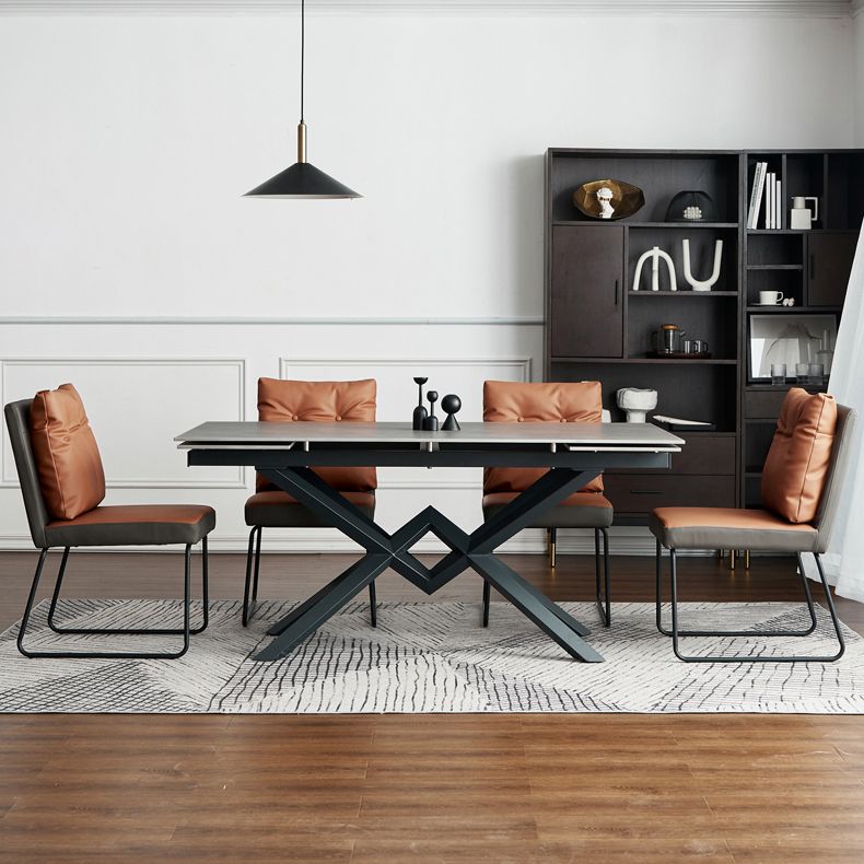 Modern Home Solid Back Chair Leather Matte Finish Dining Chair