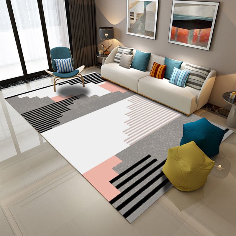 Alfombra de interior nórdica decorativa alfombra geométrica geométrica para mascotas alfombra antideslipse lavable para mascotas para sala de estar