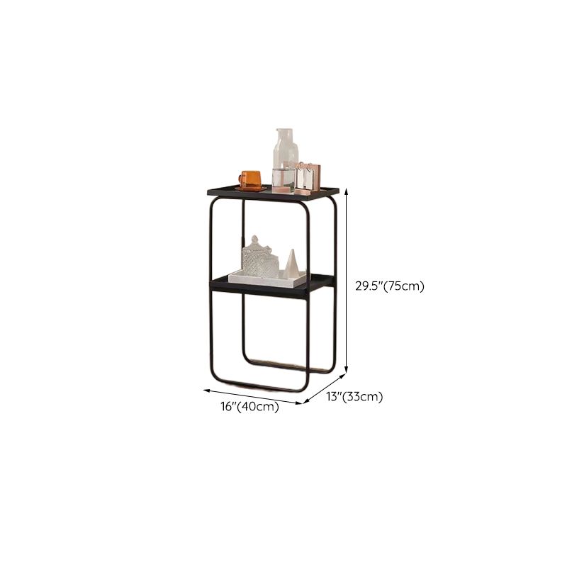 Rectangle Tray Top Side Table Iron Base End Table with Storage