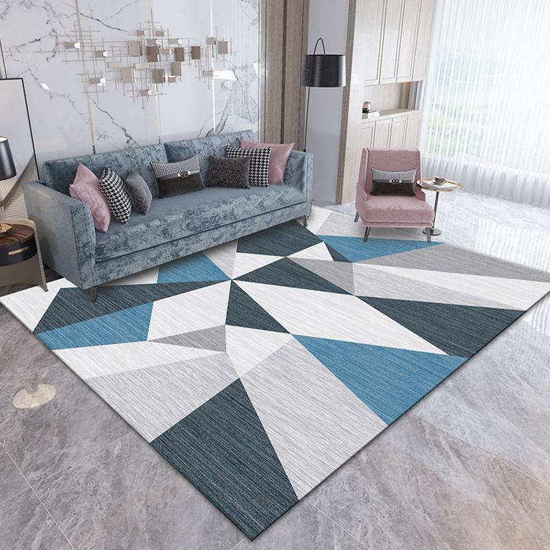 Creative Triangle Printed Indoor Rug Contemporary Funky Polyester Area Carpet Stain Resistant Area Rug for Living Room
