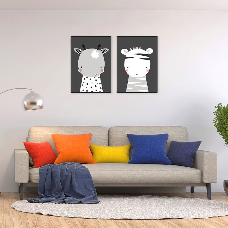 Pastel Color Sheep Painting Textured Kids Style Children's Bedroom Wall Art Print