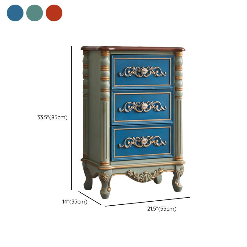 Traditional Rubber Wood Storage Chest Home Chest with 3 Drawers