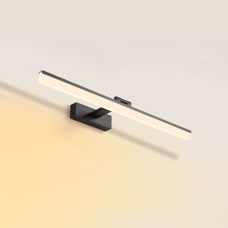 Metal 1-Light Linear Shade Wall Sconce Modern Style Mirror Wall Mount Light Fixture