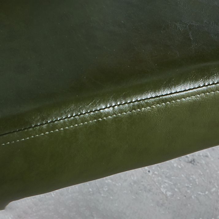 Industrial Leather Square Dining Chair Parsons Arm Chairs for Home Use