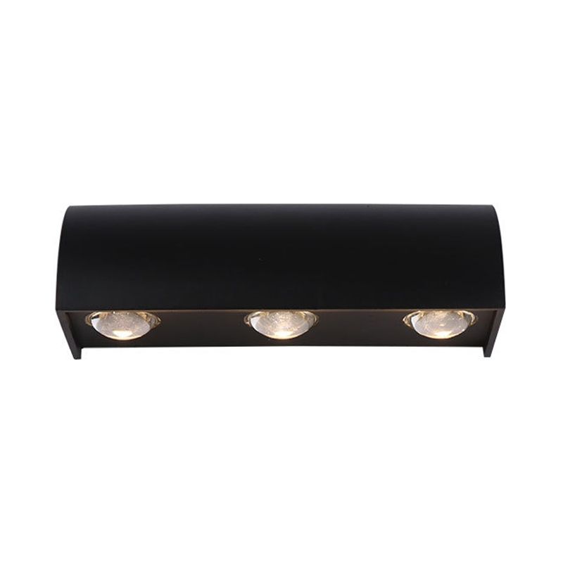 Black Curved Wall Lamp Minimalism LED Metal Wall Mount Lighting in Warm/White Light