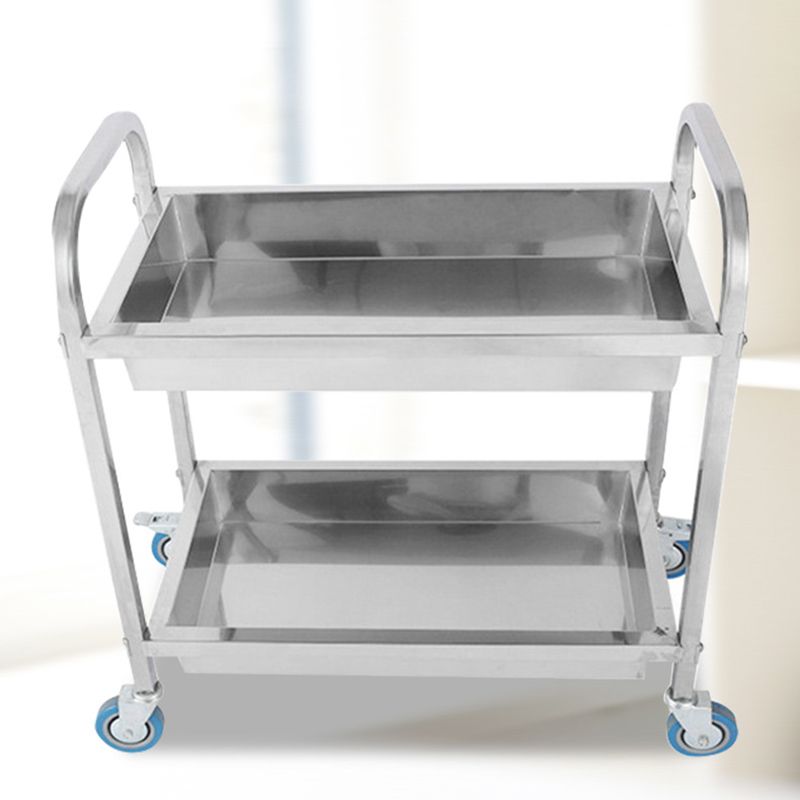 Modern Style Metal Prep Table Rectangular Prep Table with Casters