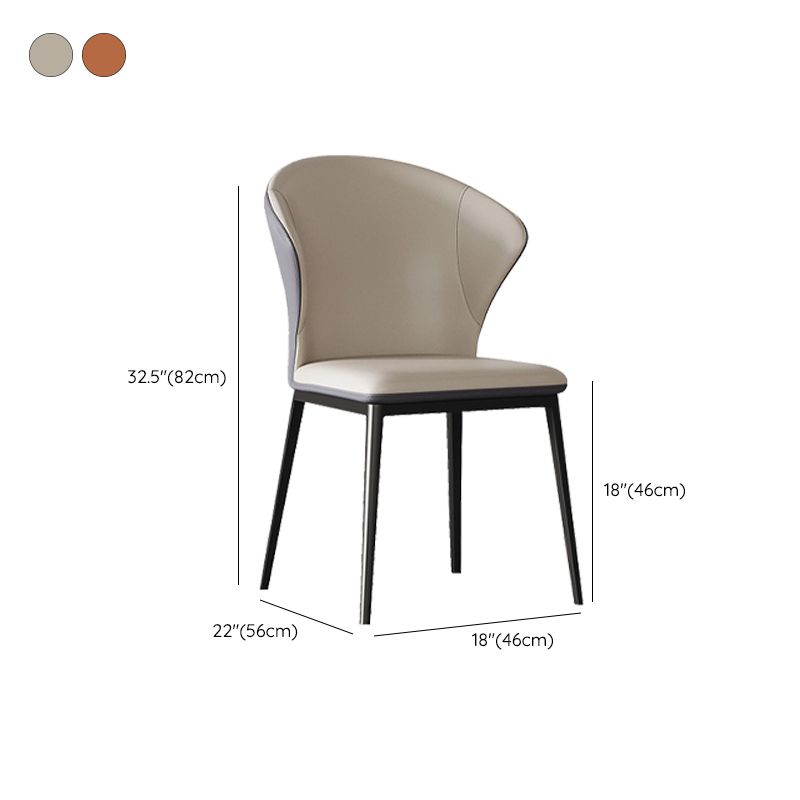 Contemporary Style Windsor Back Chair Armless Side Chairs with Metal Legs for Kitchen