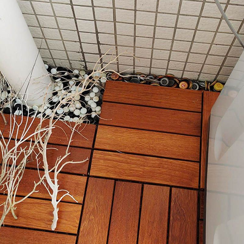 Classical Decking Tiles Natural Wood Waterproof Smooth Outdoor Flooring