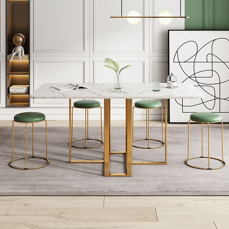 Rectángulo de mesa de comedor de piedra de estilo contemporáneo para el comedor en casa