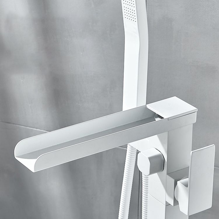 Modern Bathroom Faucet Pure Color High Arc Freestanding Tub Faucet