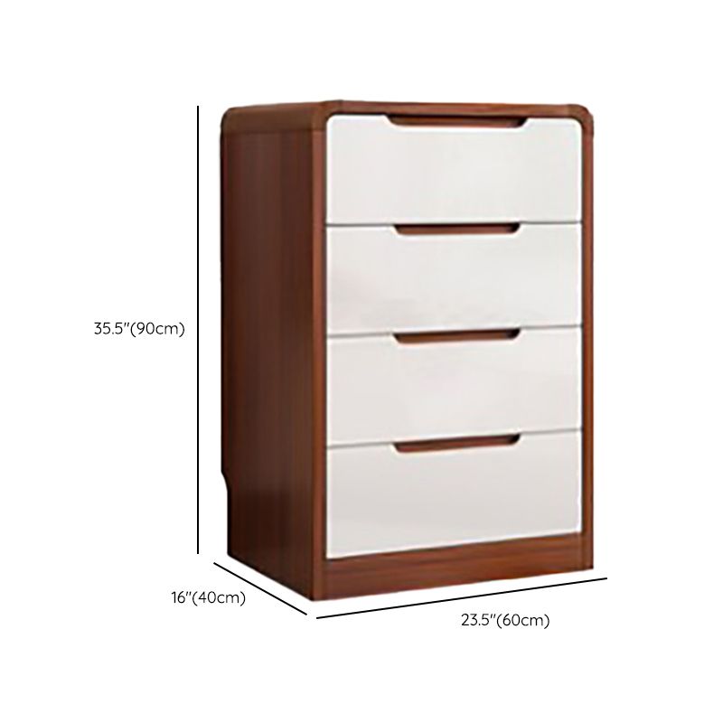 Contemporary Wooden Storage Chest Vertical Bedroom Chest with Drawers