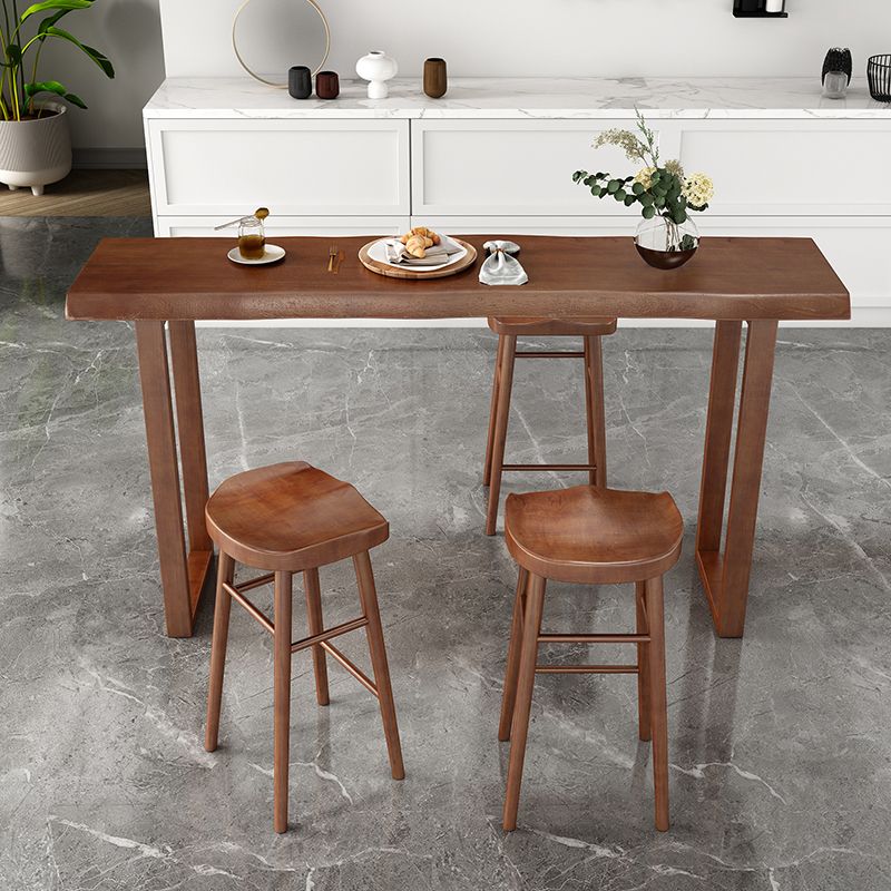 Modern Solid Wood Bar Stool Backless Counter Stool for Restaurant