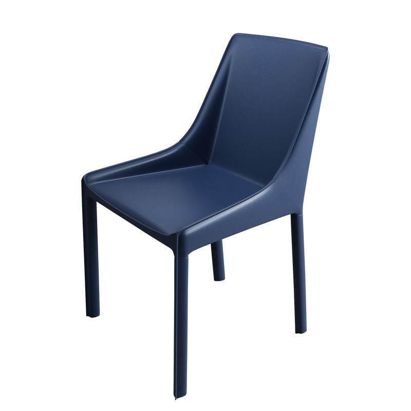 Contemporary Metal Dining Room Chair Arm Leather Side Chair for Dining Room