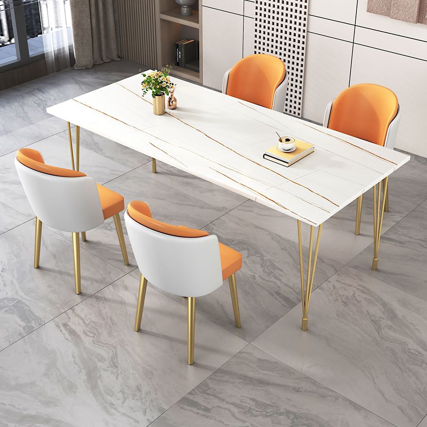 Nordic 1/5/7 Pieces Dining Set Rectangle Stone Dining Table for Kitchen Dining Room