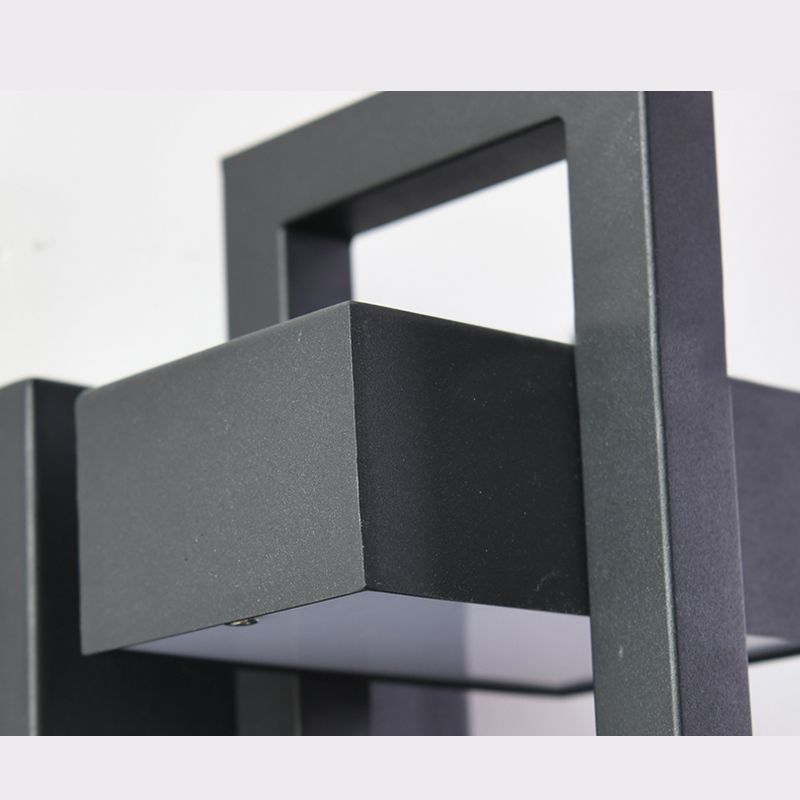 Minimalism Black Wall Light Sconces Metal Outdoor 1-Light Wall Mount Lamp