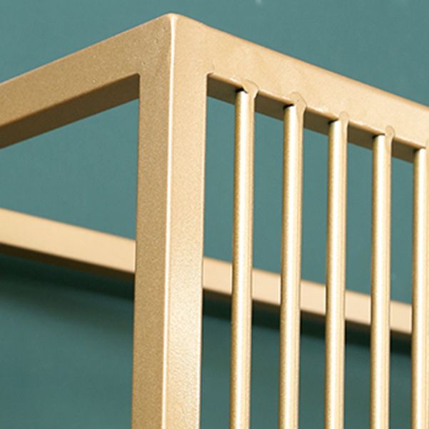 Glam Metal Open Shelf Bookcase Vertical Etagere Shelves Included Bookshelf for Bedroom