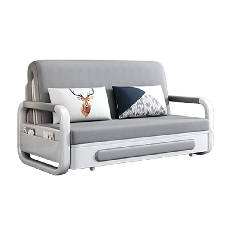 Pillow Included Sofa Futon Square Arms Convertible Sofa with Storage