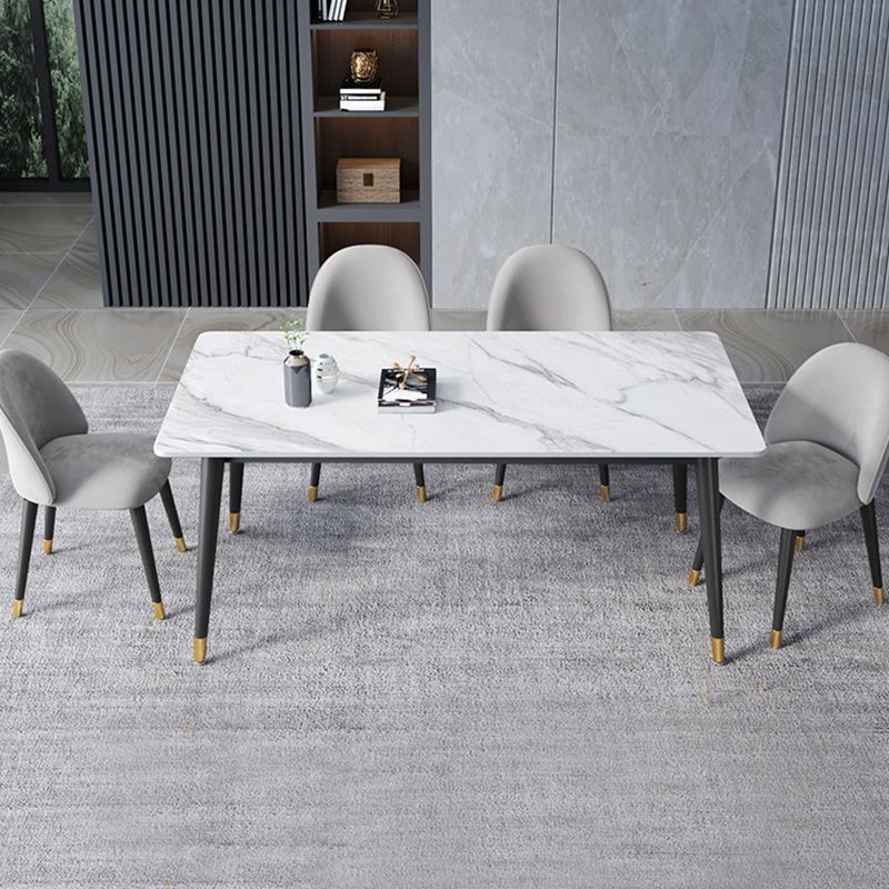 Glam Style 1/2/3/5/7 Pieces Dining Set White-gold Table Kitchen Set for Dining Room