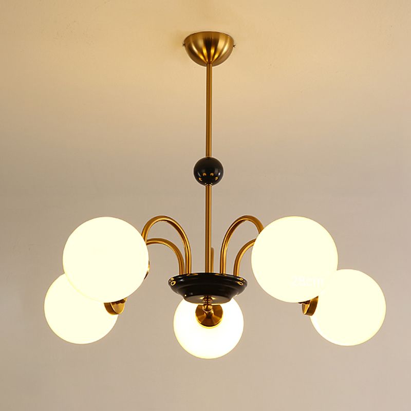 Luces de lámpara moderna con vidrio de ópalo blanco esmerilado para el dormitorio del comedor