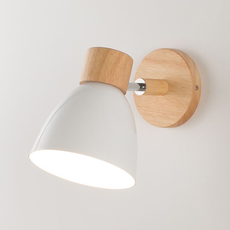 Wooden Simplicity Wall Sconce Colorful Metal Wall Mounted Lamp for Sitting Room