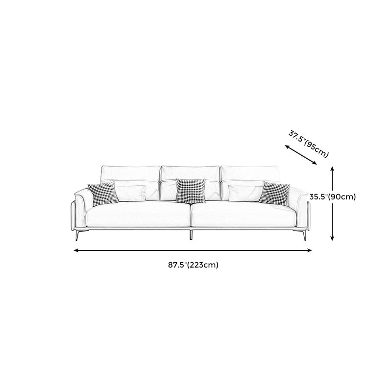 Stain Resistant Slipcovered Faux Leather Flared Arm White Seating
