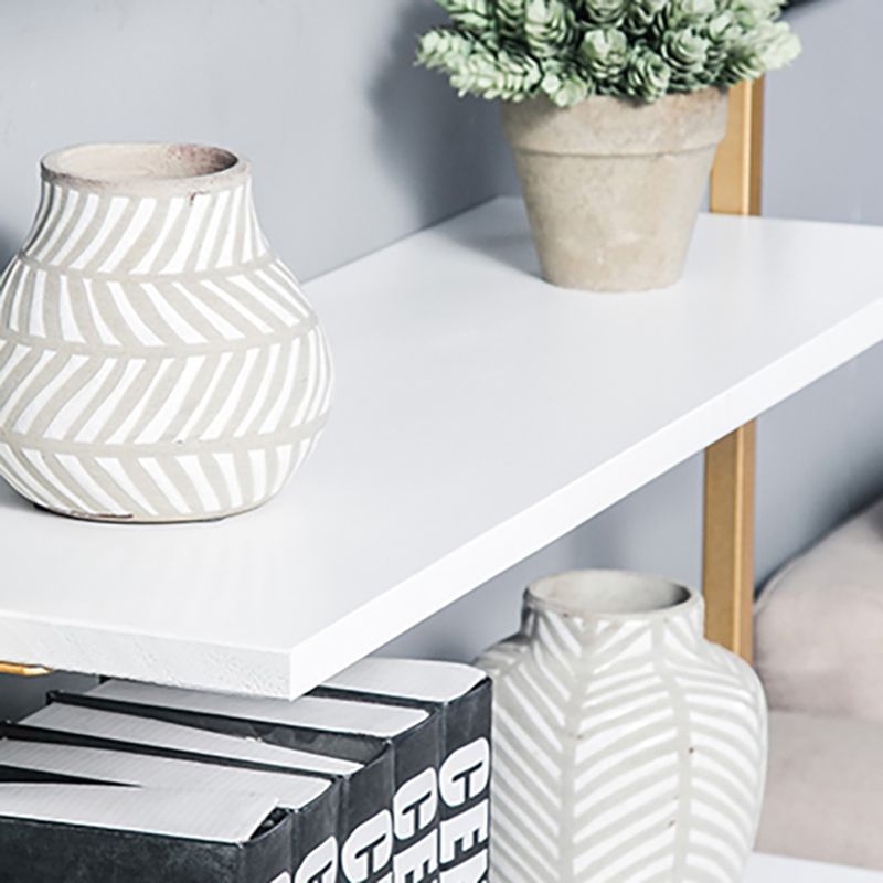 Contemporary Wall Unit Bookcase Metal Frame Pine Wood Shelf Bookshelf