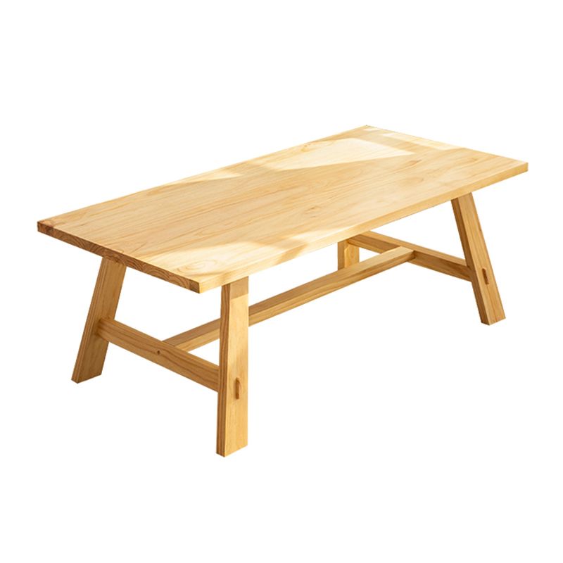 Rechteck Kiefer Massivholz Tisch Moderner Innentisch mit Trestle Basis für das Restaurant