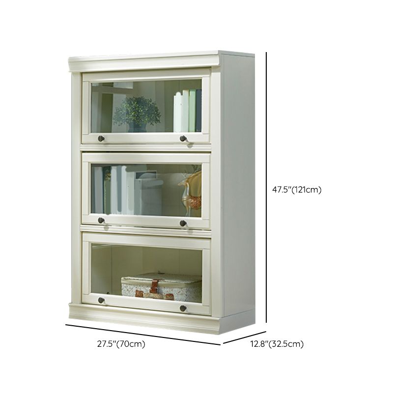 Contemporary Wooden Bookshelf White Standard Shelf Bookcase for Home Office