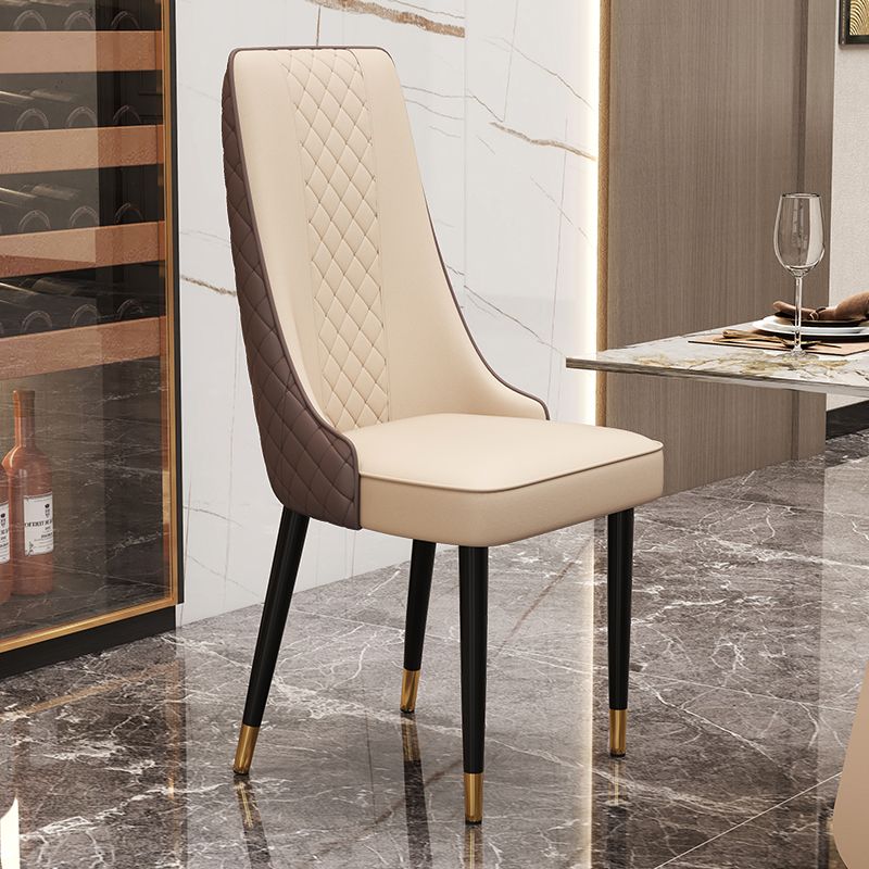 Fabric Dining Side Chair Modern Parsons Armless Chair for Kitchen Use