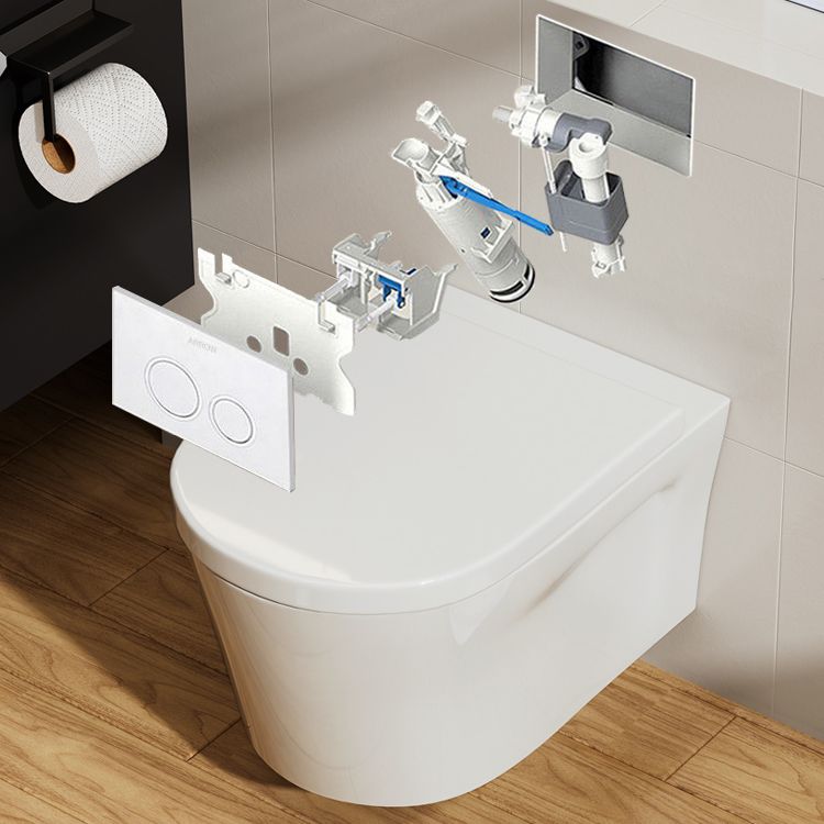 Contemporary Toilet Bowl One Piece Toilet Wall Mount Porcelain Flush Toilet