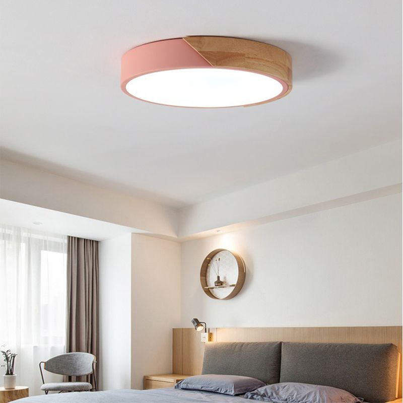 Green 1-Light Flush Mount Fixture Modern Style Acrylic Round Flush Ceiling Lights