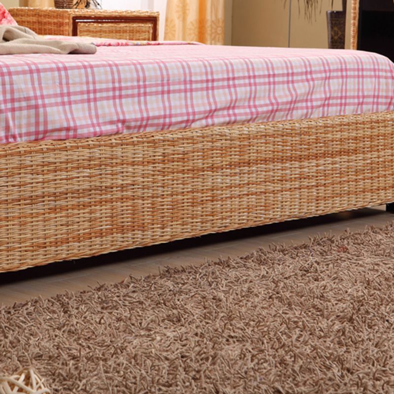 Tropical Rattan Standard Bed Brown 37.40" High Bed with Headboard