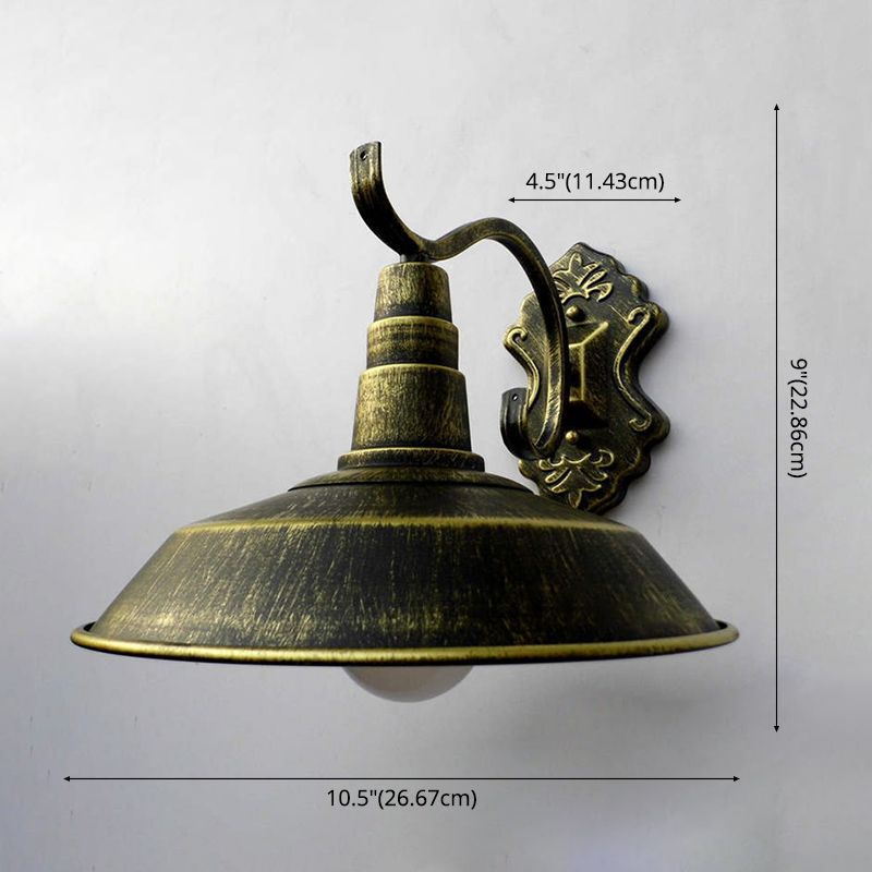 Iron Gooseneck Sconce Lighting Fixtures Industrial 1-Light Wall Light Shade