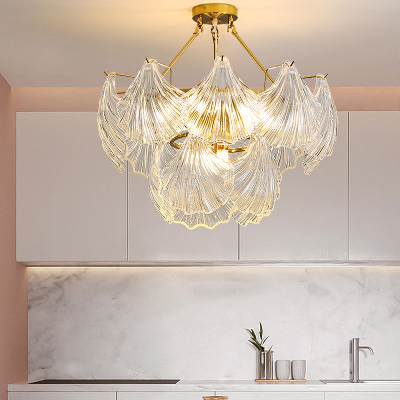 Luces colgantes de forma única luces de lámpara de vidrio de estilo contemporáneo en oro