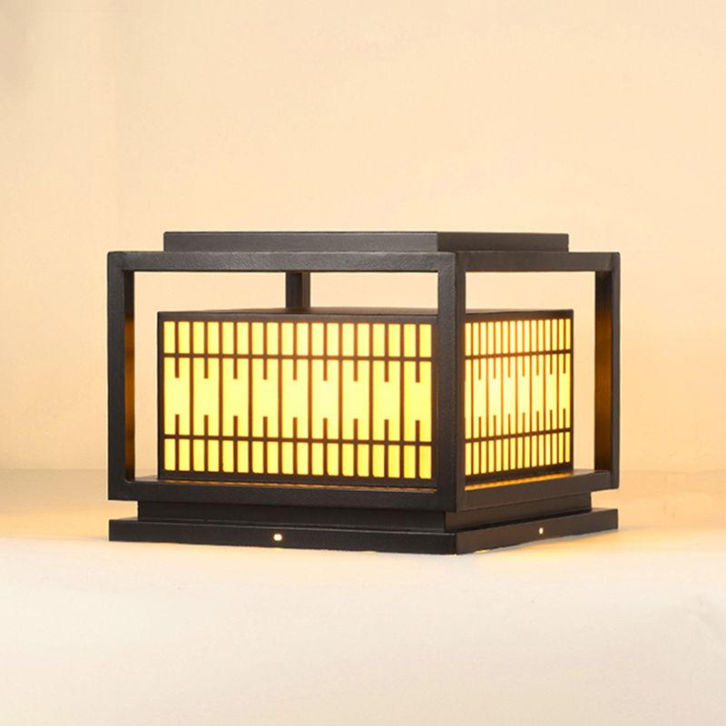 Square Shape Pillar Lamp Contemporary Outdoor Waterproof Light for Courtyard